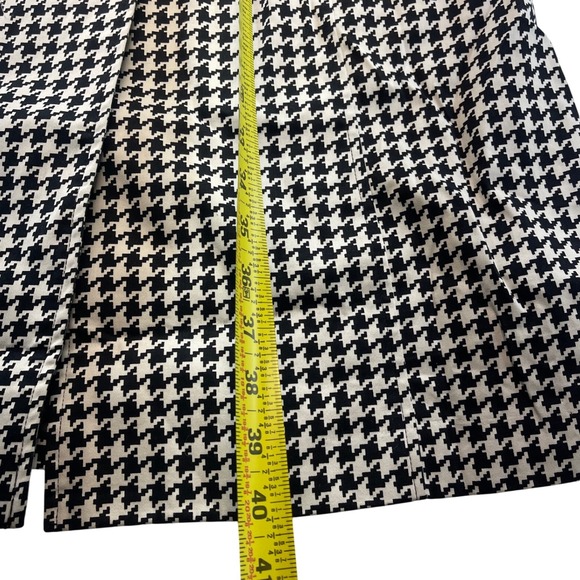 Lapis Houndstooth Trench Coat Women's Size M Black White Tie‎ Sleeve - Picture 4 of 9